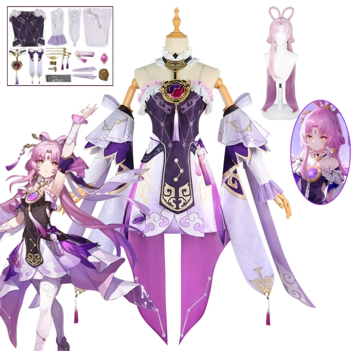 Costume de Cosplay du Jeu Honkai Star Rail Fu Xuan Kostum pour Femme, Uniforme d'Animation pour Halloween, Carnaval, ix, Ensemble de Performance