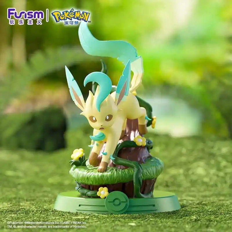 Anime Pokemon Funismo Original aventura Eevee traje familiar caja ciega Jolteon Sylveon colección de figuras de acción modelo niños juguete para regalo