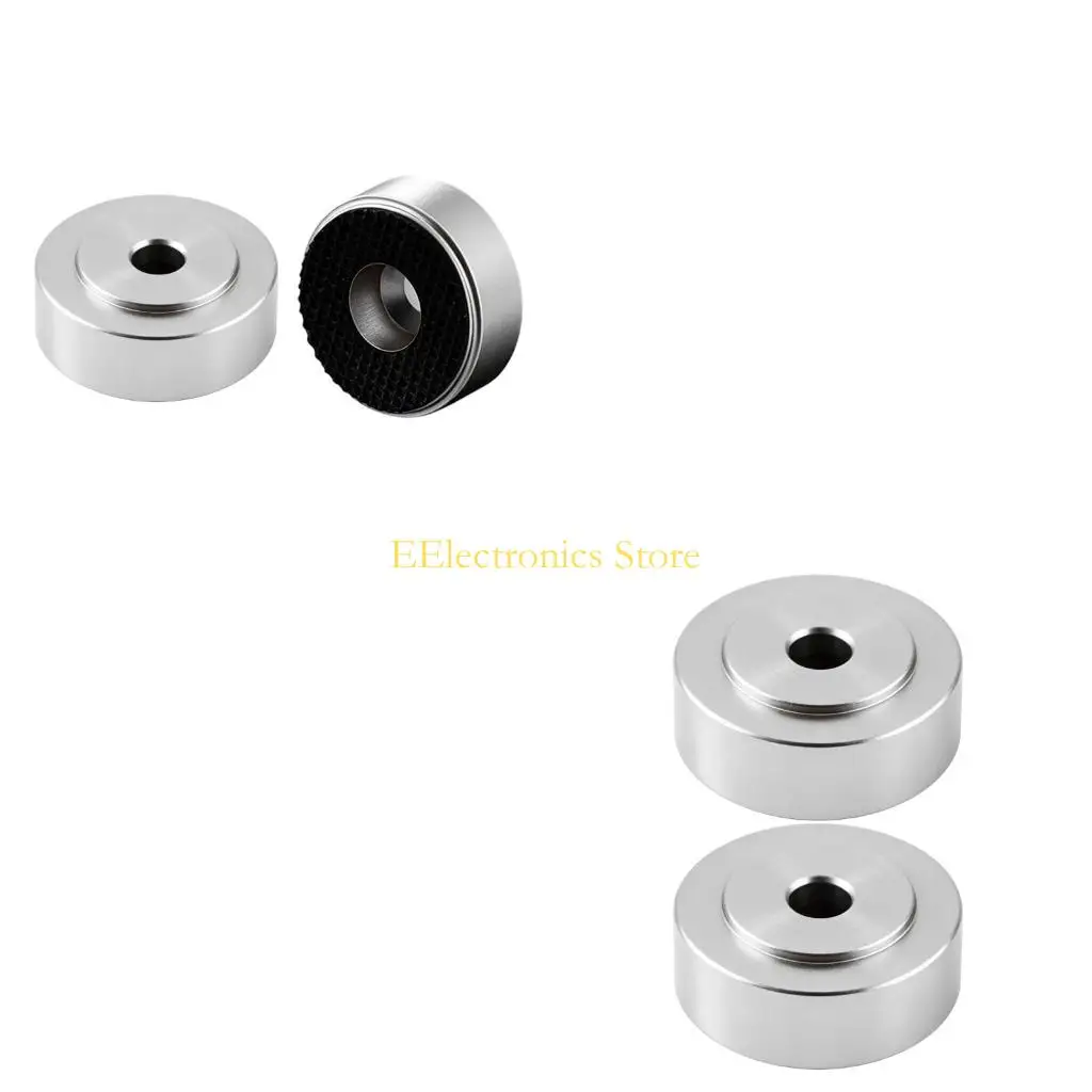 B03C Record Player Isolation Feet 30 x 13 mm Aluminum Support Base with Rubber Bottom for Speaker Shelf Placement Use