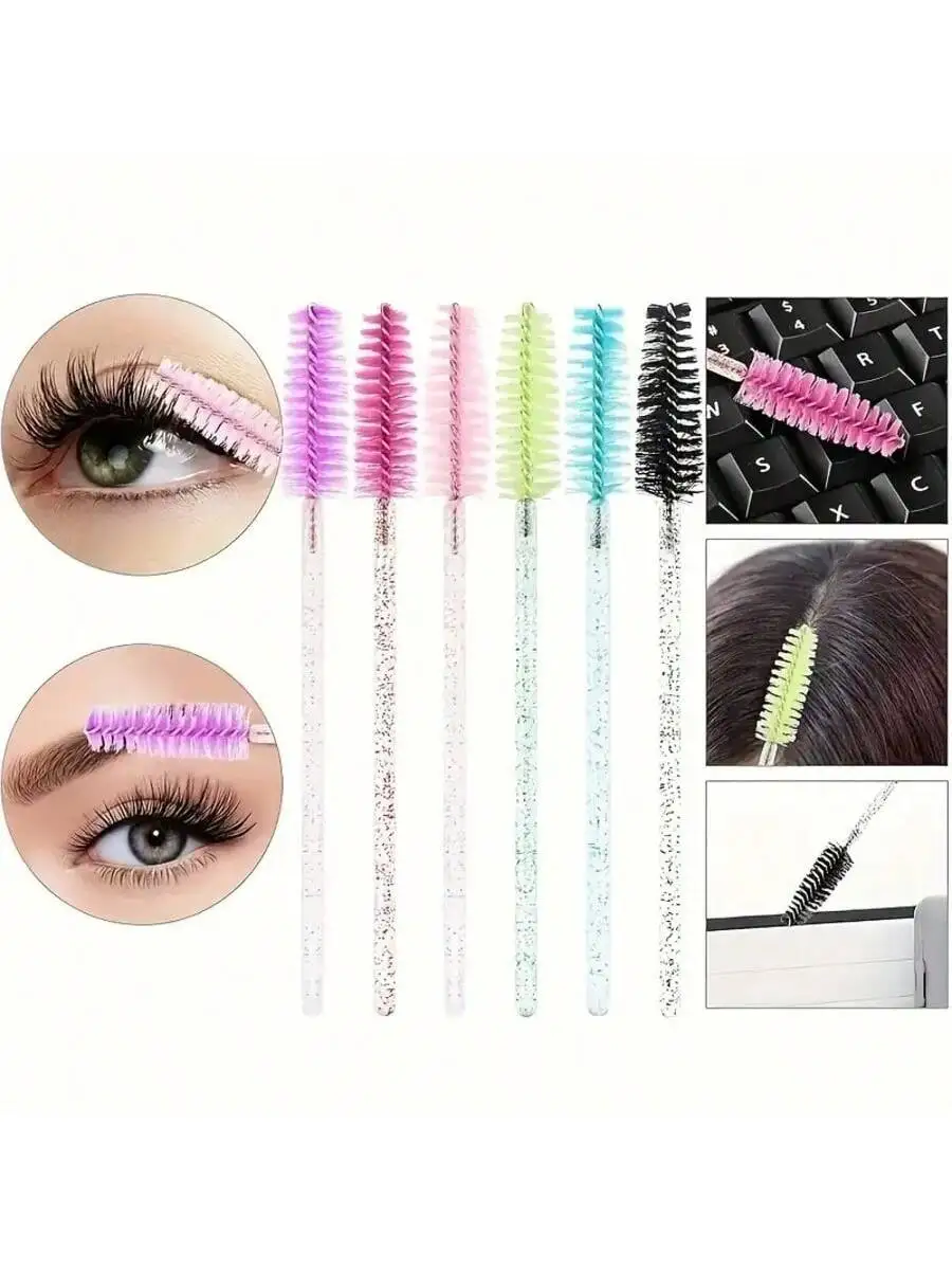 50PCSdisposable eye black stick, eyeless eyebrow extender with ABS plastic stick