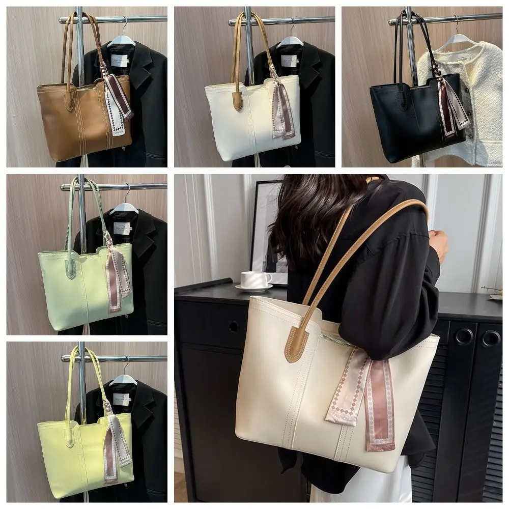 كيس التخزين الكورية نمط حمل حقيبة وشاح حريري عادية حقيبة كتف واحدة بلون البوليستر حقيبة يد المرأة يوميا #6