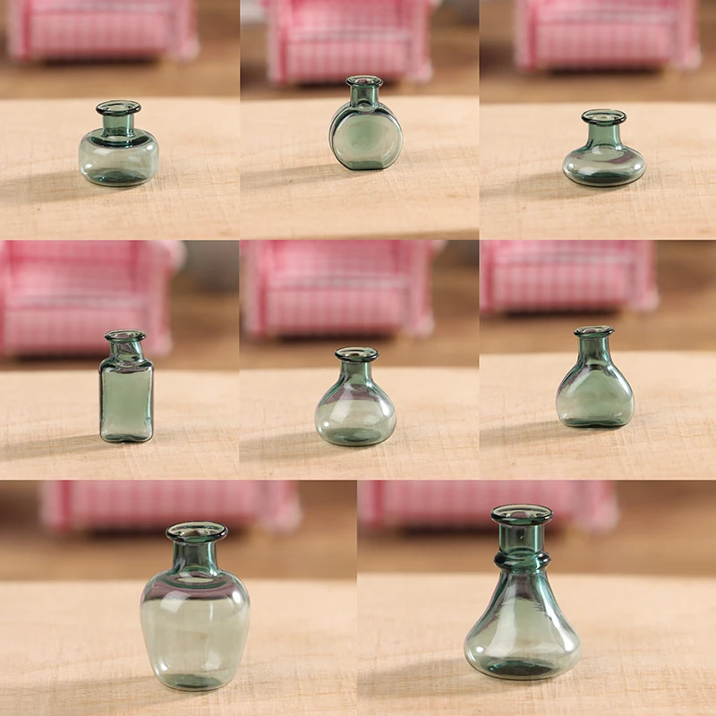 1Pc 1:12 Dollhouse Miniature Glass Vase Flower Arranger Storage Jar Flowerpot Home Garden Decor Doll House Accessories