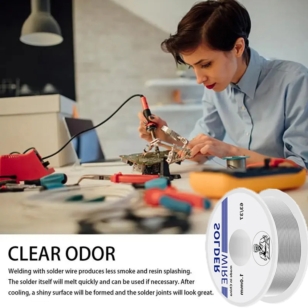 100/20g Solder Wire Tin Roll Clean Rosin Welding Core Soldering Wire Flux Reel Tube Low Temperature Easy Melt Solder Wire