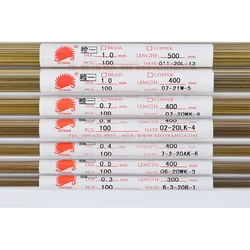 Electrode pipe,brass tube,Dia 1.1 1.2 1.3 1.4mm,100pcs/Tube,single hole,Drill pipe,L=400/500MM,electrode tube for EDM drilling