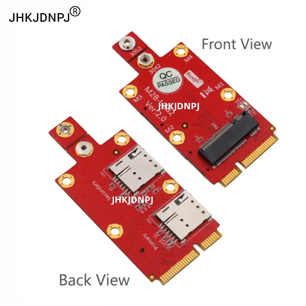 NGFF M.2 Key B to Mini PCI-E Adapter with Dual NANO SIM card Slot for 3G/4G/5G Module