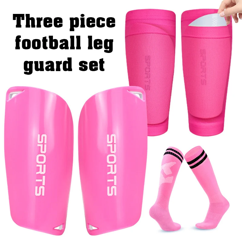 Soccer Pads Set With Shin Sleeves And Long Soccer Socks Soccer Shin Guards 3 Piece Set Soccer Exercise Gifts