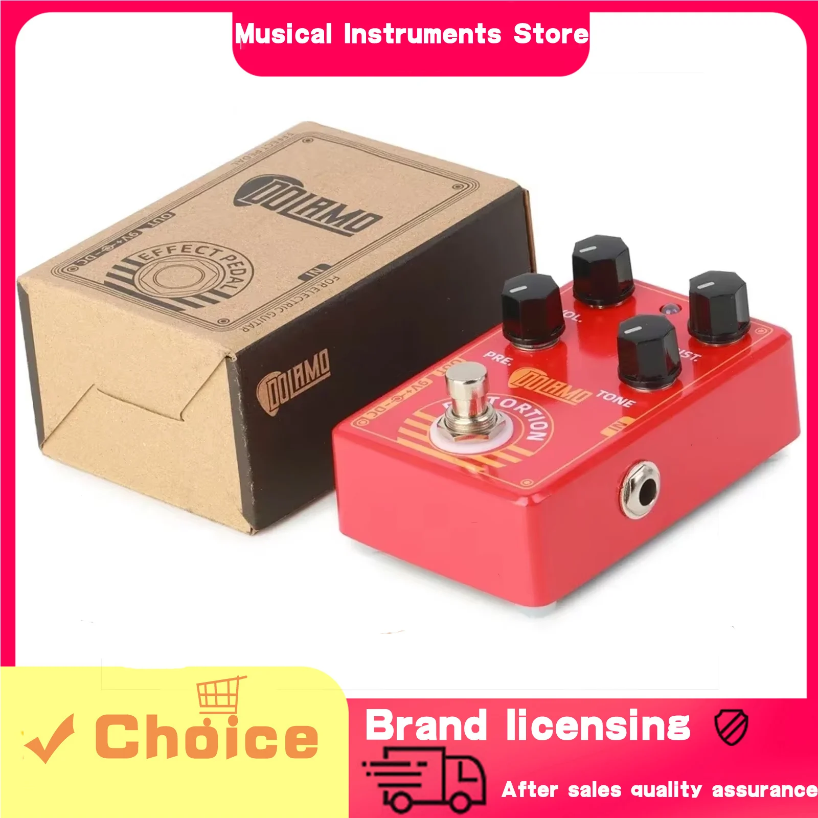 

Педаль эффектов для электрогитары Dolamo, корпус из сплава с искажениями, True Bypass, классический современный универсальный эффектор, детали гитары