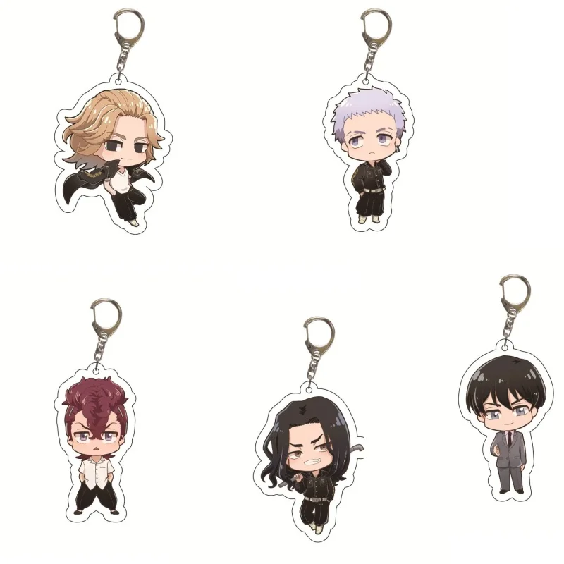 Tokyo Manji Gang Acrylic Keychain Anime Motorcycle Gang Figure Keyring Black Dragon Toman Swastika Style Character Key Chain