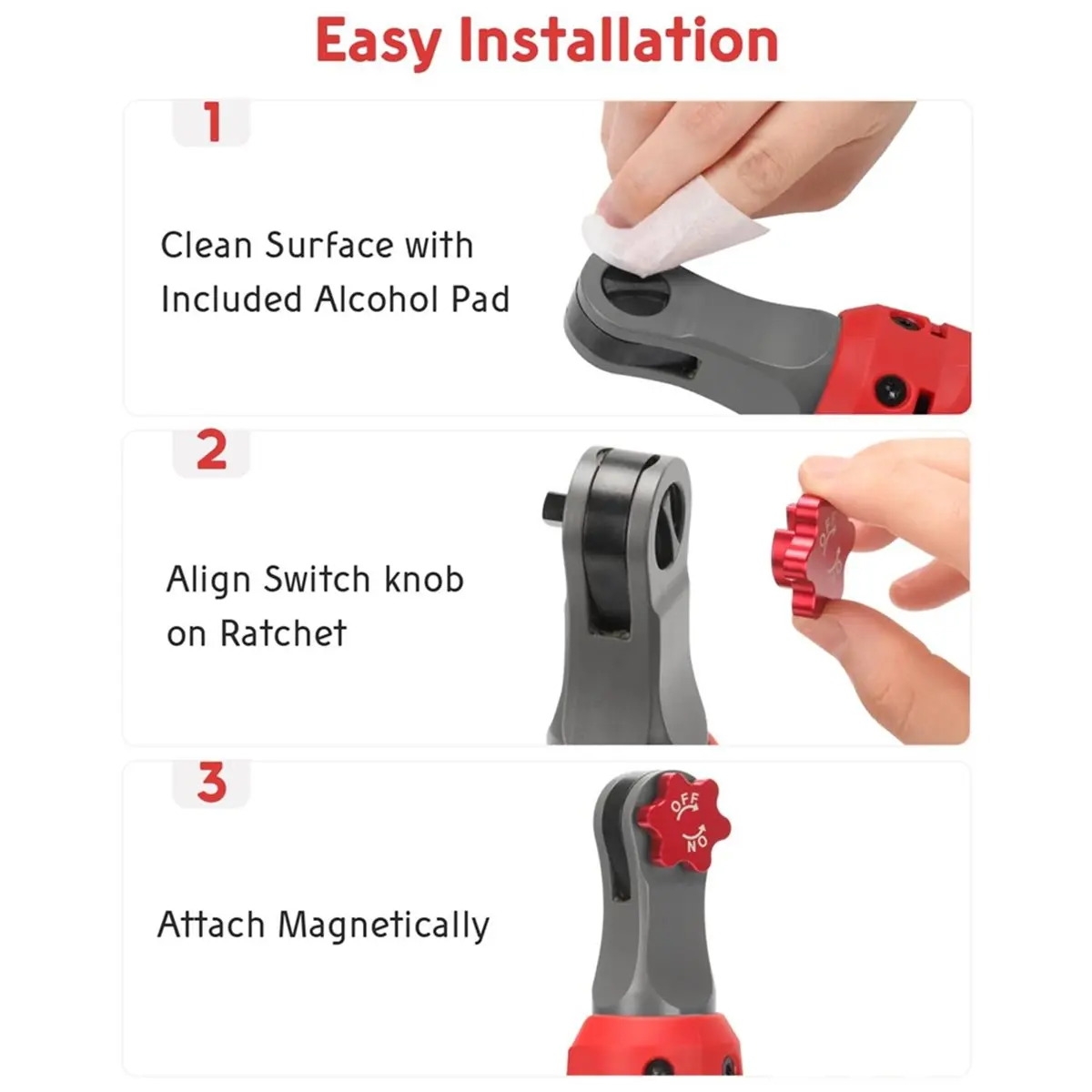 Budget-Friendly-Magnetic Ratchet Switch Knob for 3/8