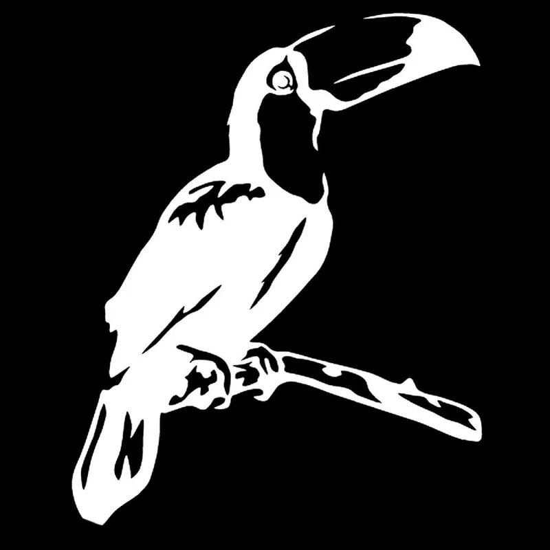 Toucan on The Tree Branch Car Model Beautifully Decorated with Decals Pvc Motorcycle Car Decal Sticker, Black/white, 16cm * 12cm