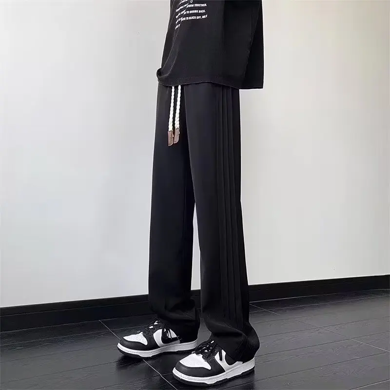 

Повседневные брюки мужские летние новые стильные весенне-осенние свободные прямые длинные брюки уличные танцевальные широкие спортивные брюки