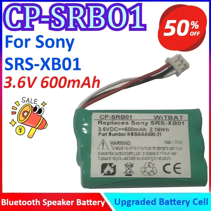 

CP-SRBO1 3.6V 600mAh Rechargeable Bluetooth Speaker Battery For Sony SRS-XB01 High Quality