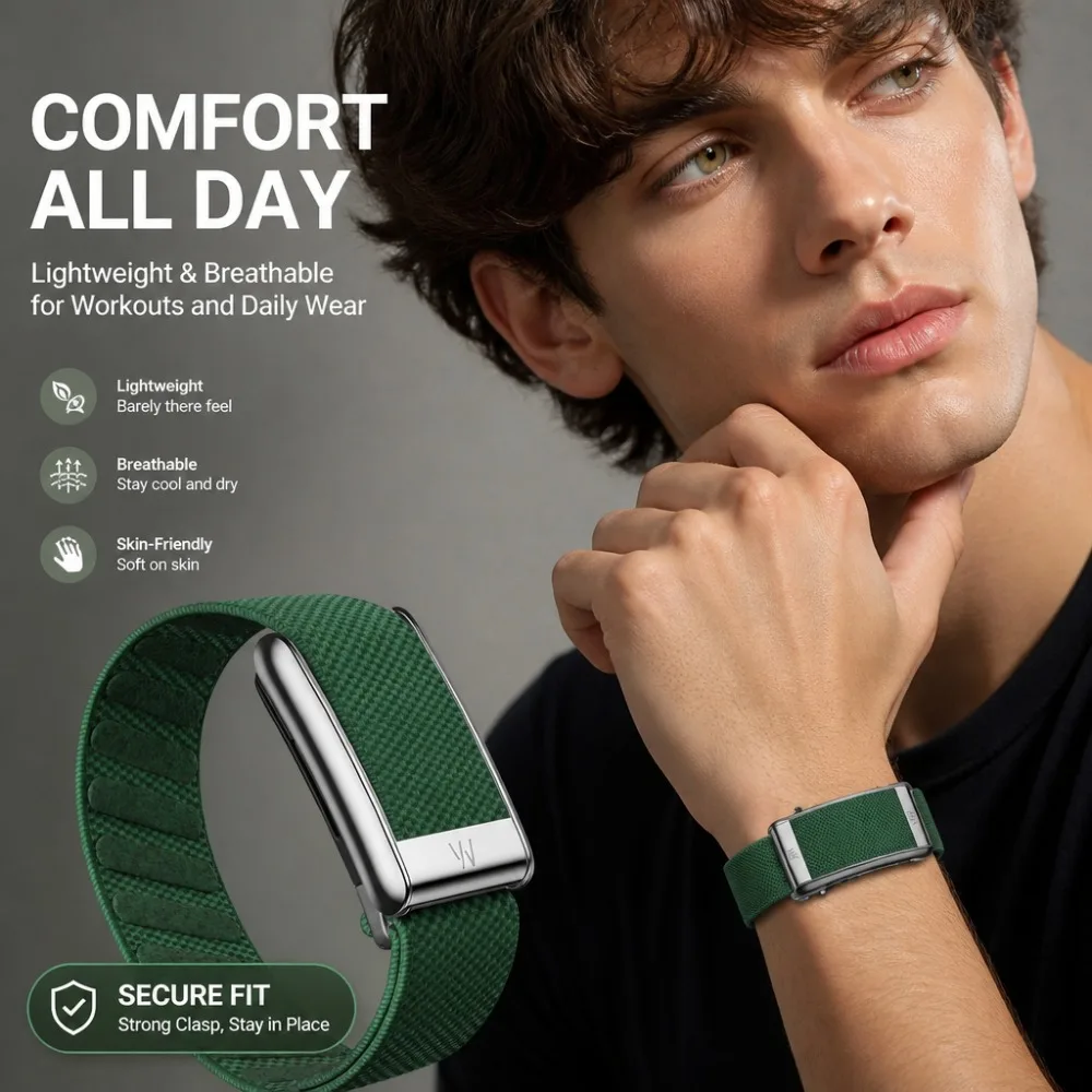 For Whoop 5.0 Floral Sport Nylon Strap MG Series Replacement Wristband with W Logo Metal Frame Flower Pattern Braided Belt