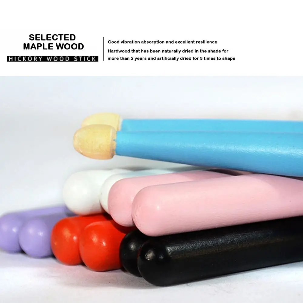 High Quality Wood Drumsticks 5A Multicolor Musical Instrument Drum Mallets Beginners Stage Performers