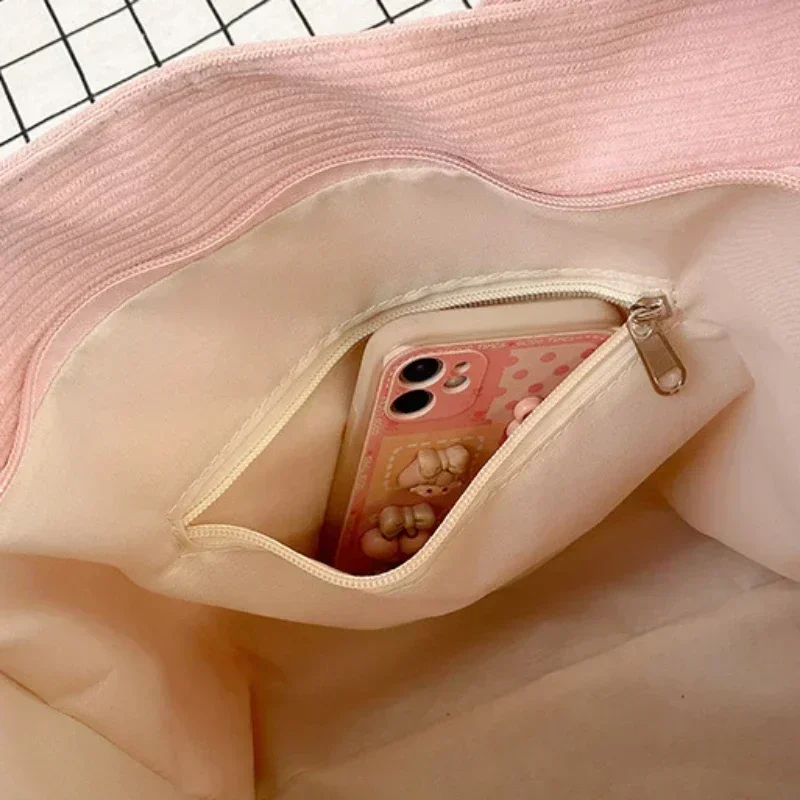 Dziewczęce śliczne torby na ramię z nadrukiem gwiazdy damskie japońskie modne codzienne torby Crossbody Y2k Streetwear torby z grubej bawełny dla studentów — zdjęcie 4