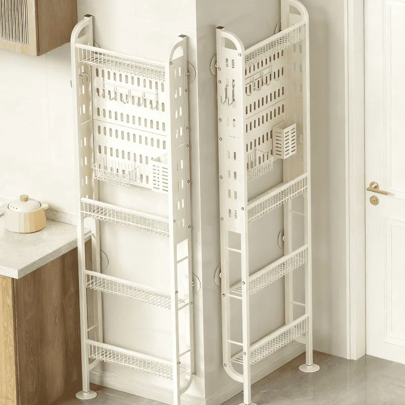 Bathroom rack, floor-to-ceiling door, ultra-thin multi-layer wall-free perforation suction cup multi-functional home storage