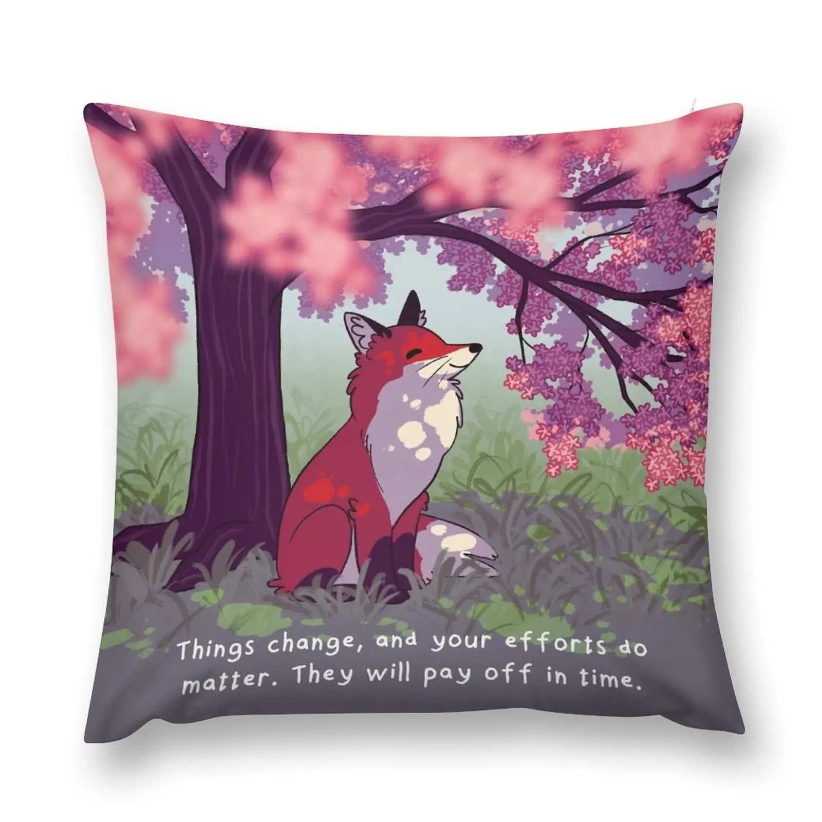 

Things Change Sakura Tree Fox Throw Pillow Christmas Cushion For Home Covers For Sofas Decorative pillow case pillow