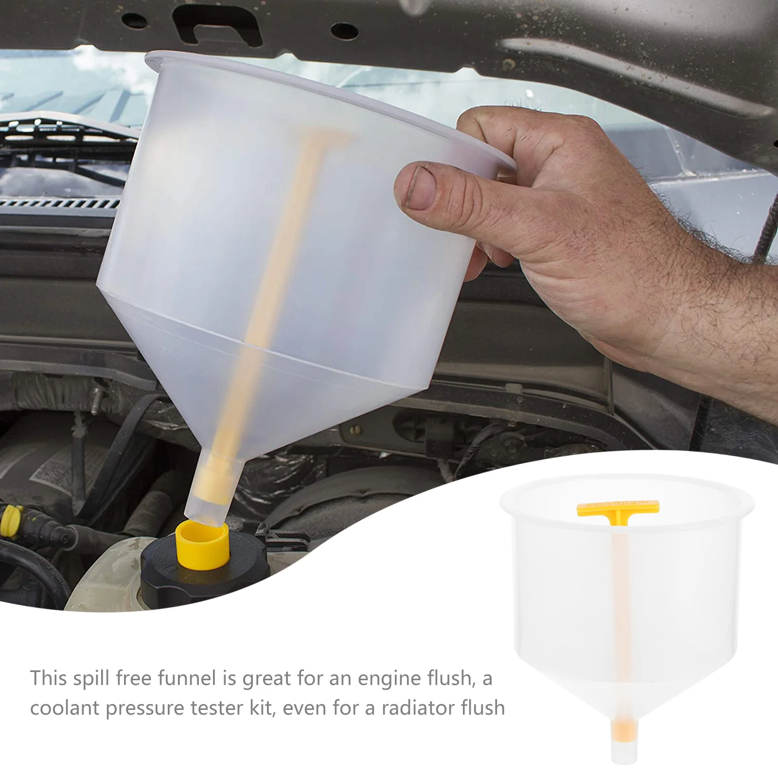 1Set Radiator Filling Kit Premium Coolant Funnel Tool No Spill Design for Efficient Coolant Bleed and Refill Works with