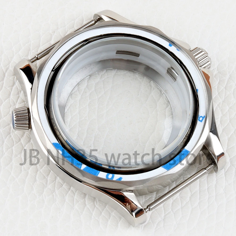 41mm Silver NH35 Watch Case Stainless Steel Fit Seiko NH35 NH36 Automatic Movement 31mm Dial Seamaster 300 Case Watch Parts image 3