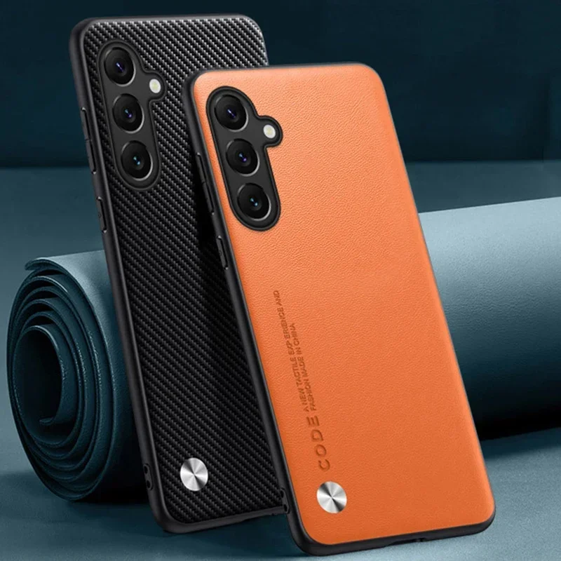 Luxus Business Sle Leder Handyhülle für Samsung Galaxy S25FE A57/37/27/17/07 A56/36/26/16/06 A55/35/25/15/05S Schutzhülle