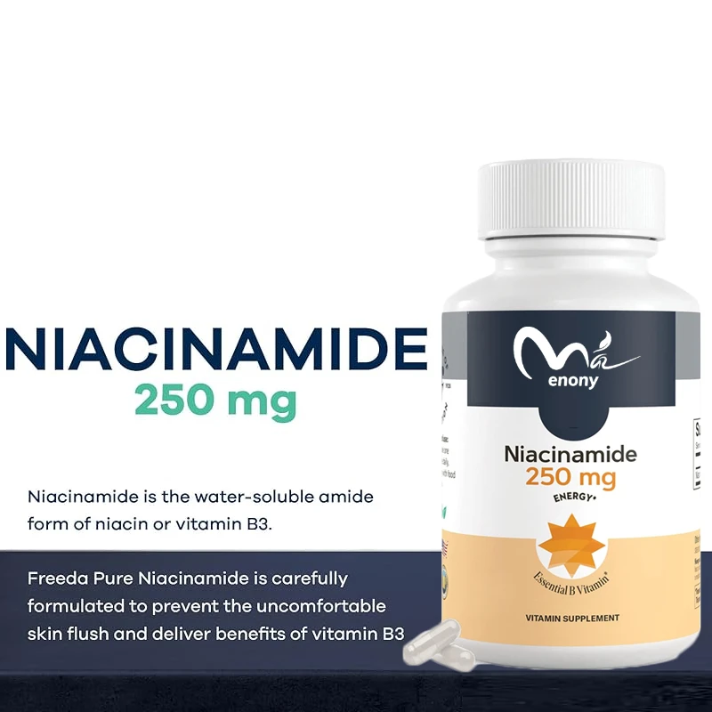 Reines Niacinamid Vitamin B3 Niacinamid 250 mg Vegetarismus Vitamin Niacinamid-Ergänzungsmittel Verbessern Sie die Bioakkumulation