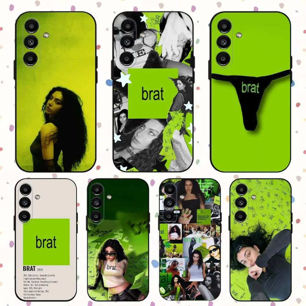 Singer C-Charli XCX BRAT  Phone Case For Samsung S24,S21,S22,S23,S30,Ultra,S20,Plus,Fe,Lite,Note,10,9,5G Black Soft Cover