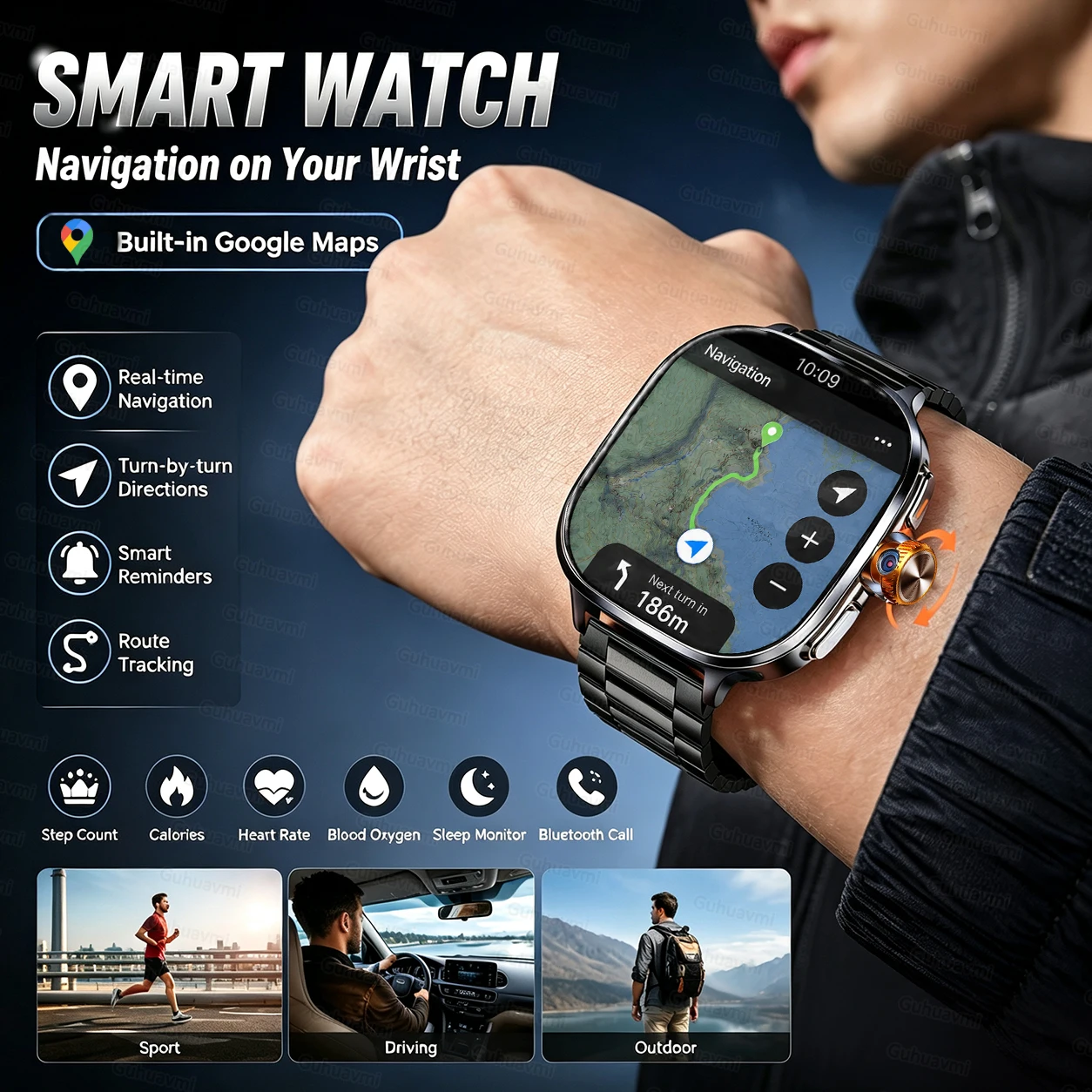 New 4G 5G Full Netcom Smartwatch 2.4 inch Amoled Screen Insert Sim Card GPS WIFI 190° Rotating Camera Game Android Smart Watch view 4