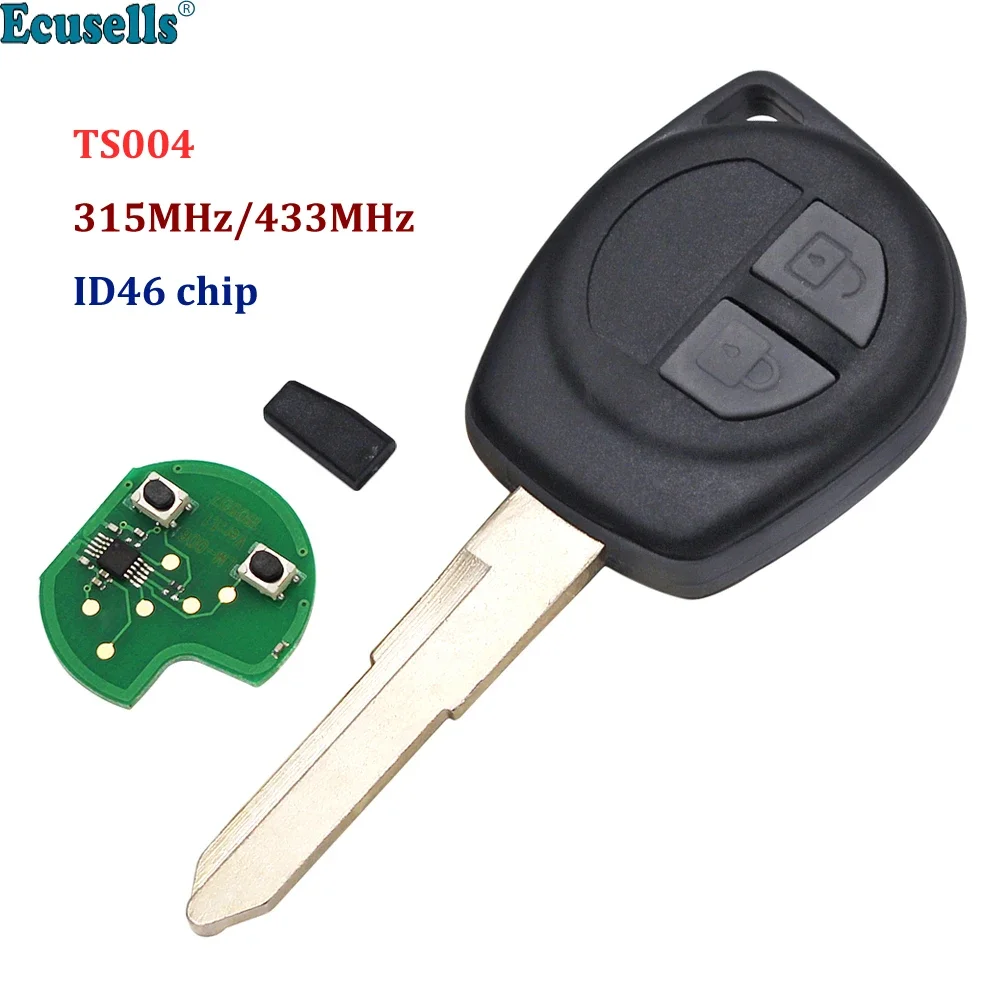 Ecusells 2 Buttons 315MHZ OR 434MHZ Remote Key Fob for SUZUKI SX4 Swift Grand Vitara with ID46 Chip