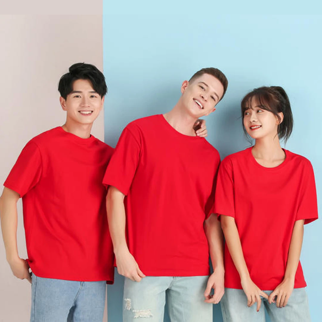 Man Blank Solid Color Short Sleeve T-Shirts 100% Pure Cotton Custom Print Your Logo O-Neck Shirt Unisex Leisure Tops Tee