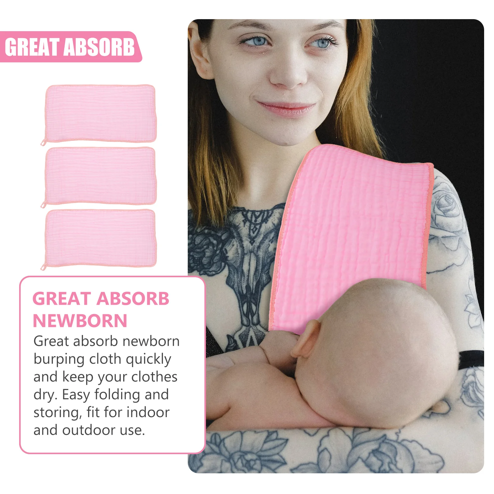 

3 шт., салфетки для отрыжки для новорожденных, высоко впитывающие слюнявчики, быстросохнущие детские полотенца для отрыжки, мягкая износостойкая домашняя детская ткань