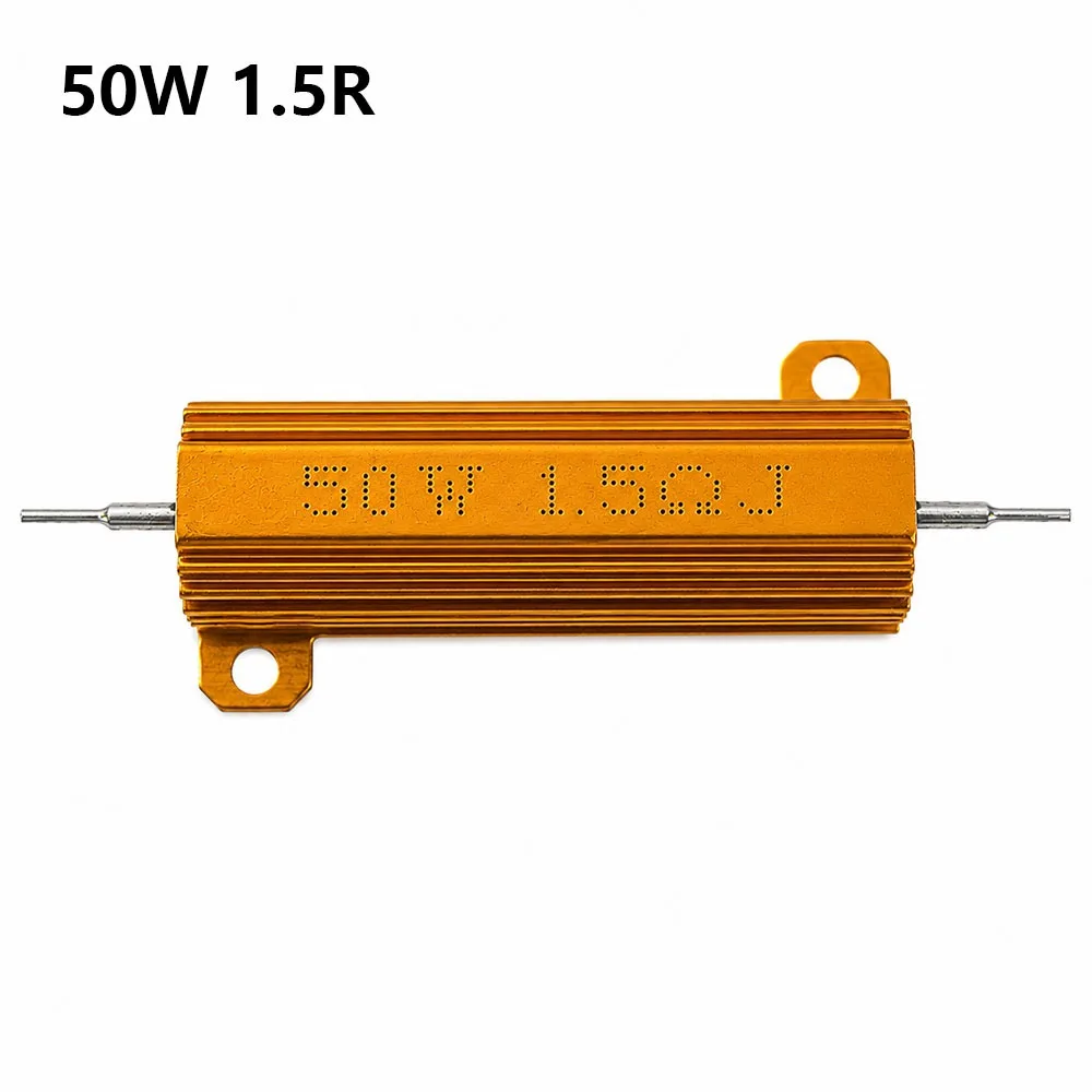 1Pcs 50W RX24 Aluminum Power Resistor 0.1-10ohm Aluminum Shell Wirewound Load Resistor Wirewound High Insulation