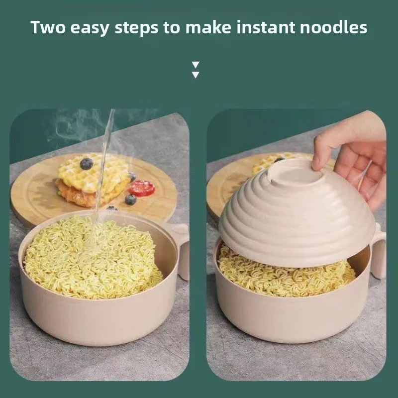 

Japanese Sle Instant Noodles Bowl with Lid for Students Dormi And Office Workers Lunch Box Wheat St Material Home Use