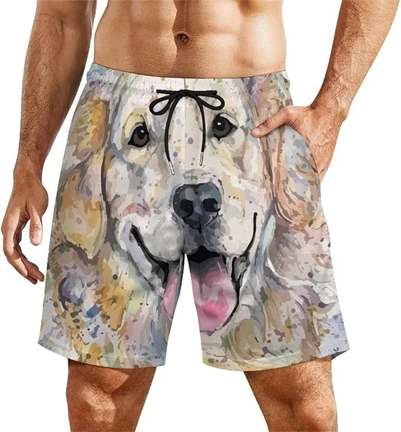 Lustige Haustier-Hundeshorts, coole 3D-Druck-Herrenshorts, süße Tier-Shorts für den Sommer, zum Spazierengehen, als Schlafanzug, lässige Mode, Strandshorts – Detail 3