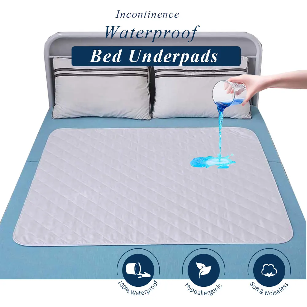 

Washable Underpad Absorbent Waterproof Incontinence Bed Pads 50x70cm/70x90cm For Women & Dog & Baby