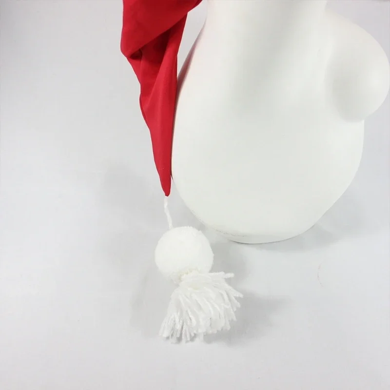 Sombreros Papá Noel algodón para hombre y mujer, colas largas, sombrero elfo a rayas rojas y verdes para fiesta,