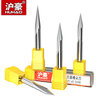 HUHAO 3D 6mm Shank Engraving Bit V Shape Milling Cutter 2 Flutes Carbide End Mill CNC Router Bit for Wood MDF Woodworking Tools