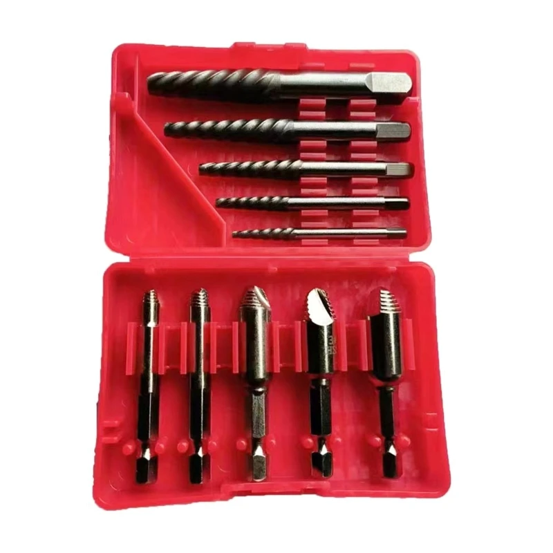 

10шт -винт -экстрактор Удаляет поврежден для разряженных болтов с головными винтами для ремонта автомобильного обслуживания