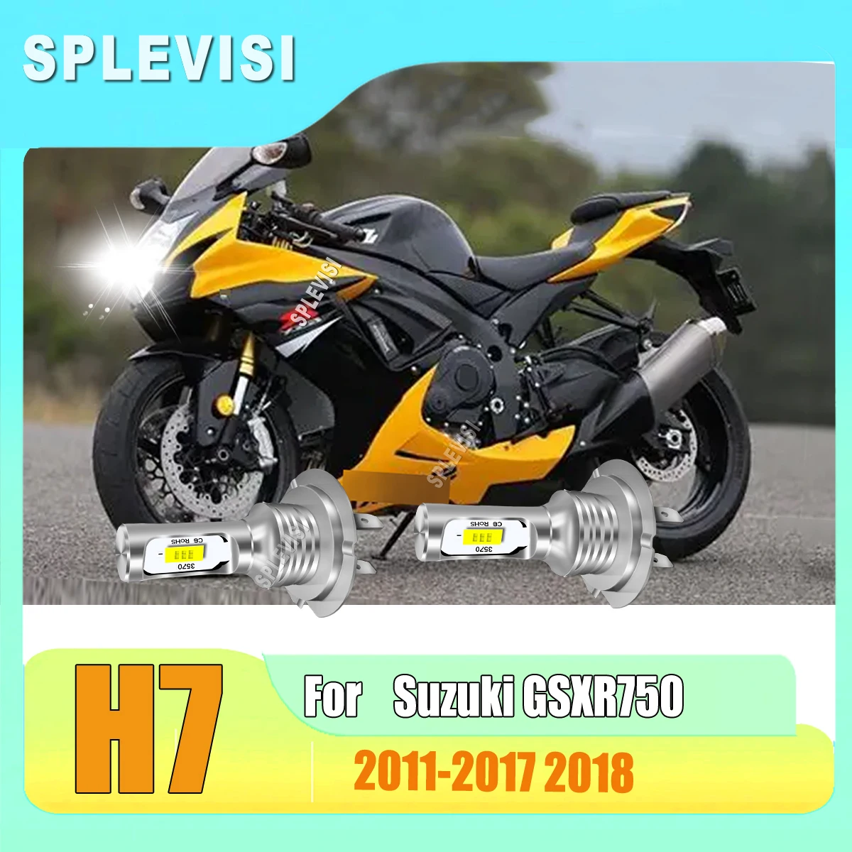 

H7 Motorcycle Led Headlight Bulbs -a consistent and uniform light distribution For Suzuki GSXR750 2011 201 22013 2014 2015-2018