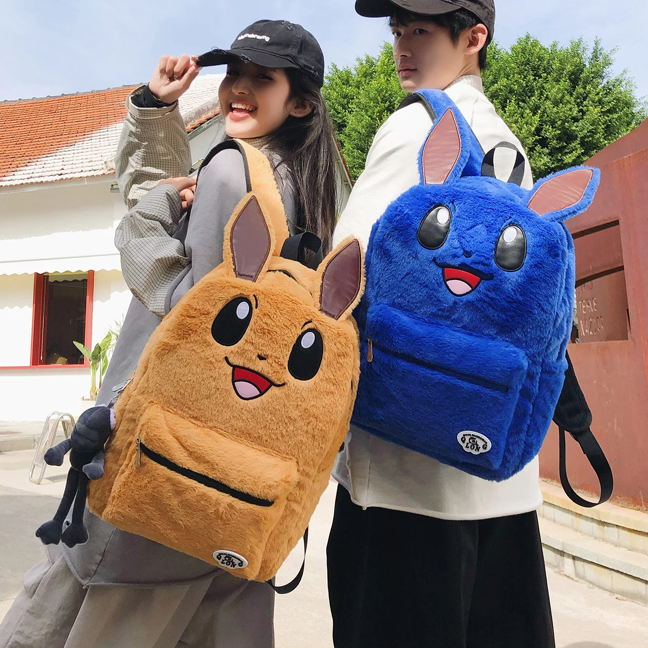 

New Plush Personalized Rabbit Plush Backpack Ears Backpack School Bag Travel Casual Student Bag