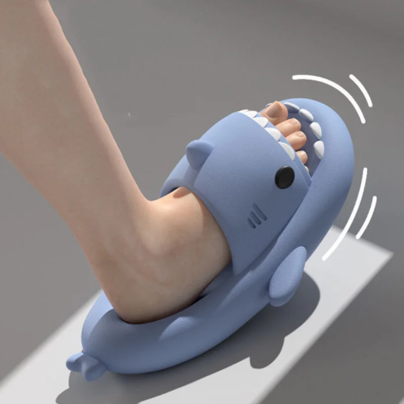 

Shark Slippers Summer Adult Couple Parent-child Children's Slipper Trend Indoor Outdoor Funny Home Cute Cartoon Sandals