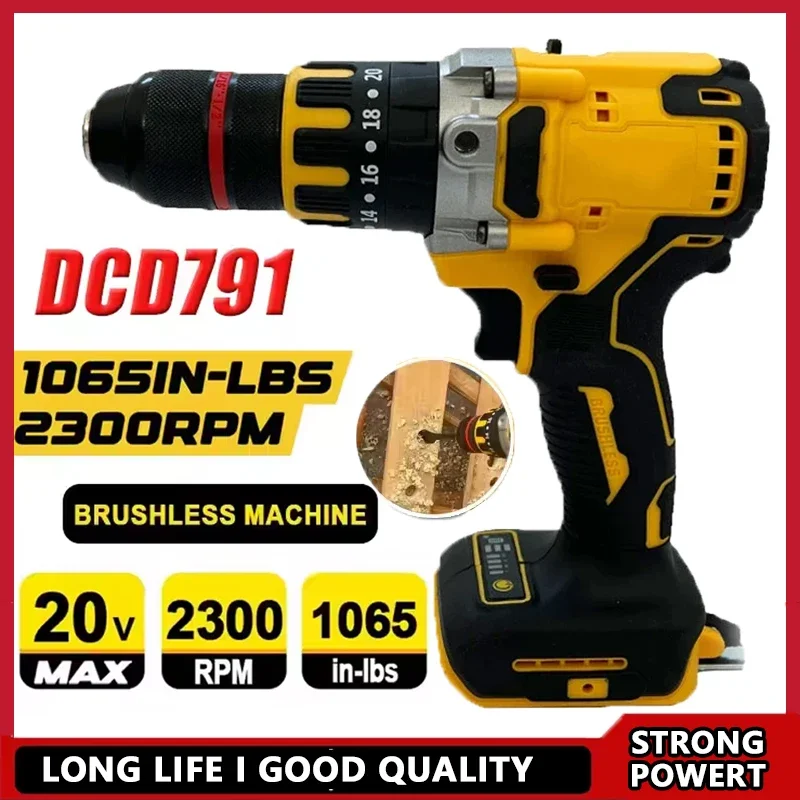 Fit DEWALT DCD791 Compact Cordless Drill - Brushless Motor Screwdriver Multi-Functional Drive Rechargeable Electric Tool for Hom