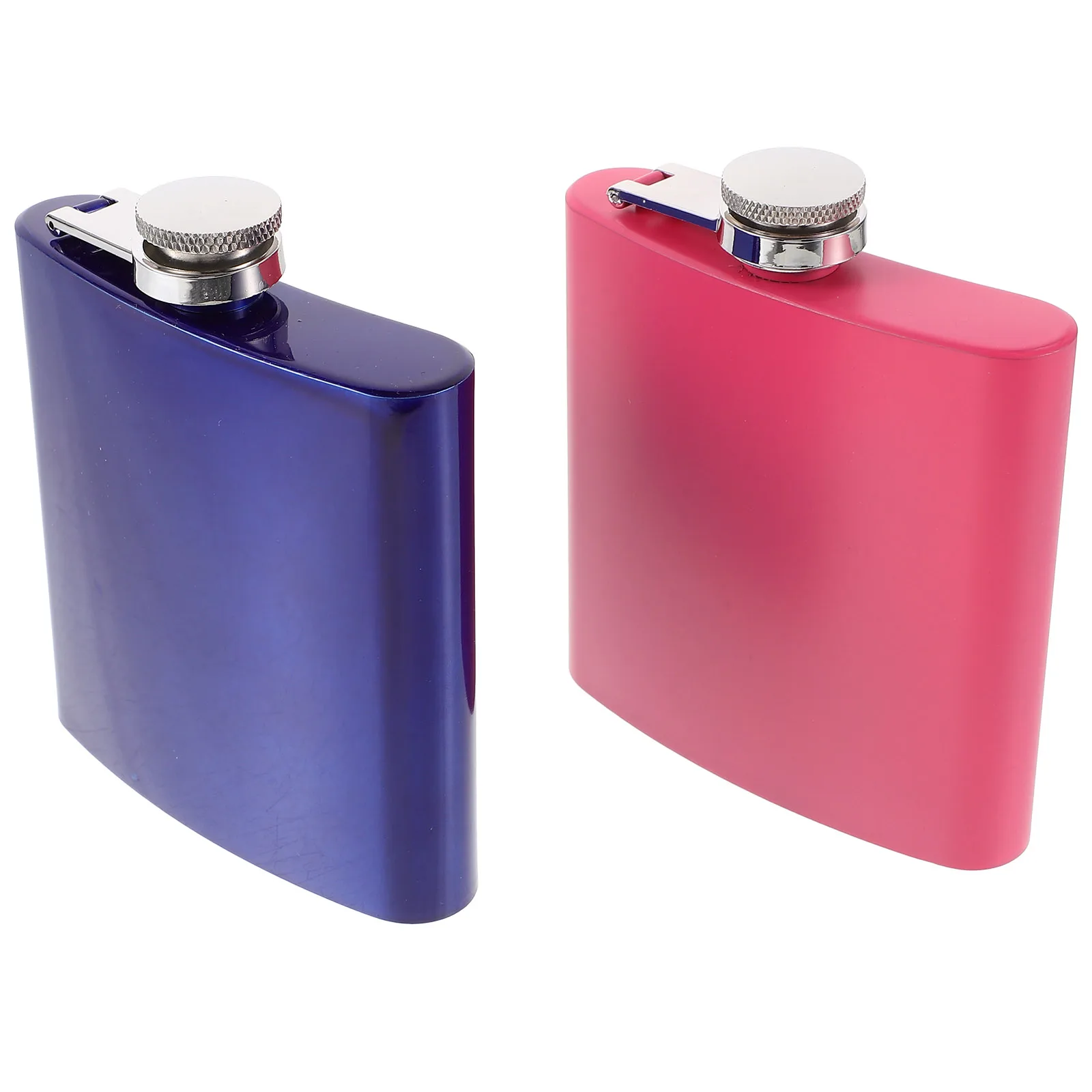 

2Pcs 6oz Stainless Steel Liquor Flask Portable Jug Hip Flask Blue Pink Camping Travel Insulated Drink Bottle