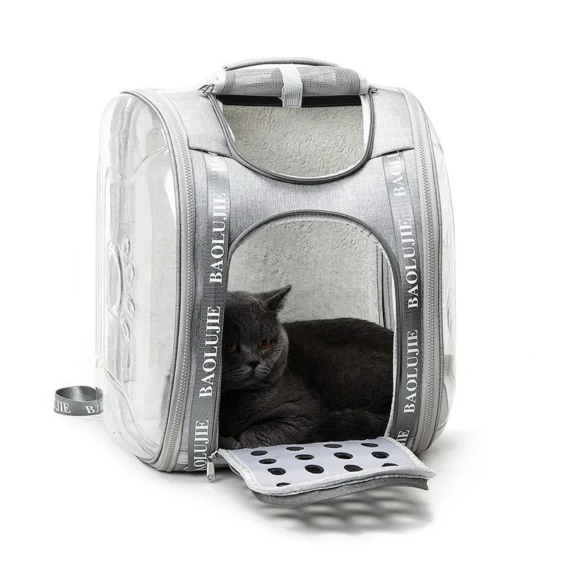 Cat Dog Backpack Large Capacity Cat Dog Space Capsule Multi-function Transparent Crossbody Handheld Pet Backpack