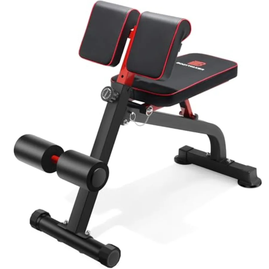 Roman Chair Back Extension Bench for Glute Hamstring and Lower Back Adjustable Foldable Hyperextension Weight Bench for Home Gy