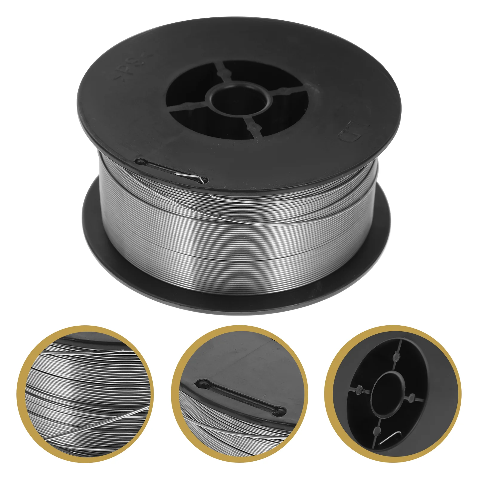 Bobina di filo per saldatura Mig in acciaio al carbonio senza gas Bobina di filo con anima senza gas 08 mm 1 kg (Argento) Filo per saldatura senza gas