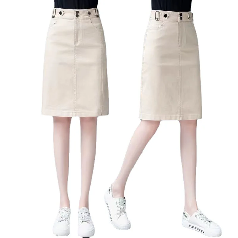 Short Skirt For Women Spring And Summer New High-Waisted A-Line Bag Hip Skirts Casual Solid Korean Fashion Clothes Streetwear