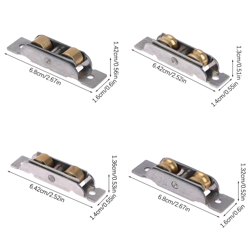 77/88 Type Flat/Groove Double Wheel Stainless Steel Doors Window Pulley Support Bottom Sliding Roller Track Hardware Accessories