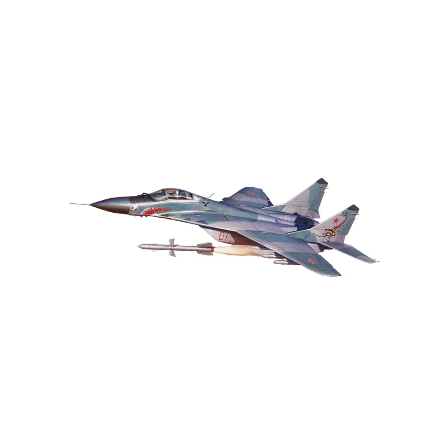 Early MiG-29 Fulcrum 9-12 Soviet Jet Fighter 1/72 GWH L7211 Detailed Scale Kit With Open/Closed Cockpit & Complete Pylons