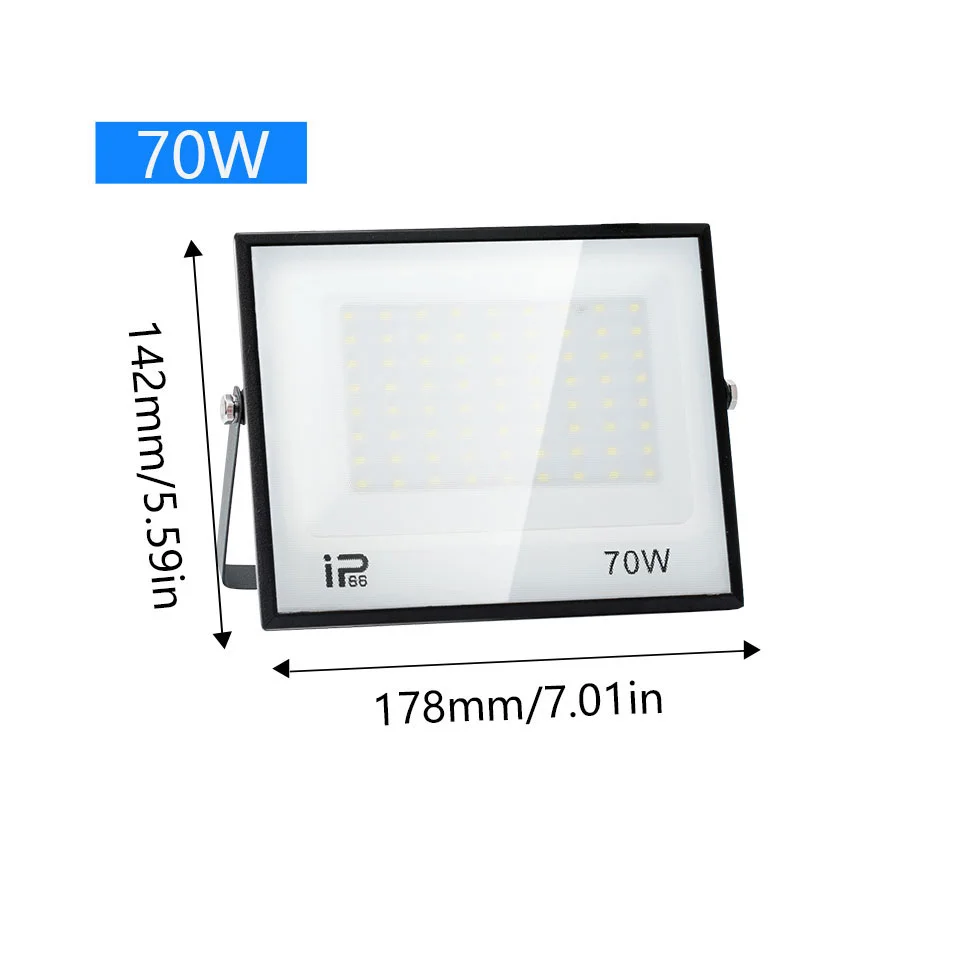 NONE 200 W LED-Flutlicht, 20 W, 30 W, 50 W, 70 W, 100 W, 150 W, 300 W, hohe Helligkeit, IP66, wasserdichte Außenbeleuchtung, LED-Strahler, Gartenfluter 4