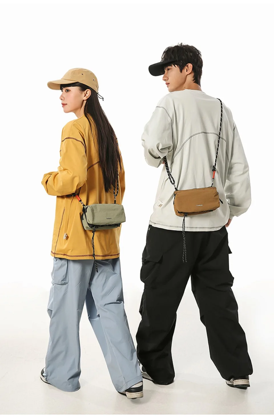 Unisex Camp Messenger Bag, große Kapazität, Umhängetasche für Männer und Frauen, robuster Nylon-Wander- und Reiserucksack – Detail 7
